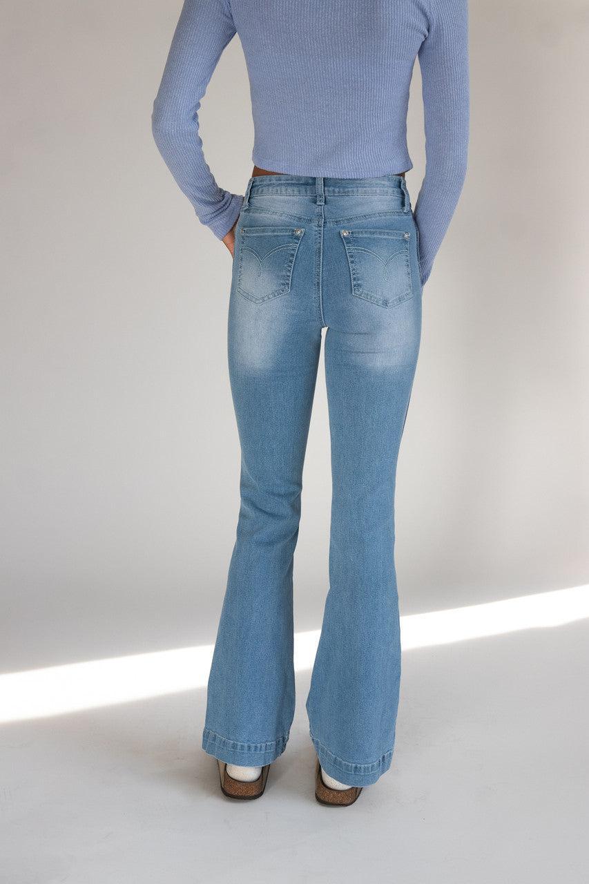 Mid Rise Flare Jeans Product Image