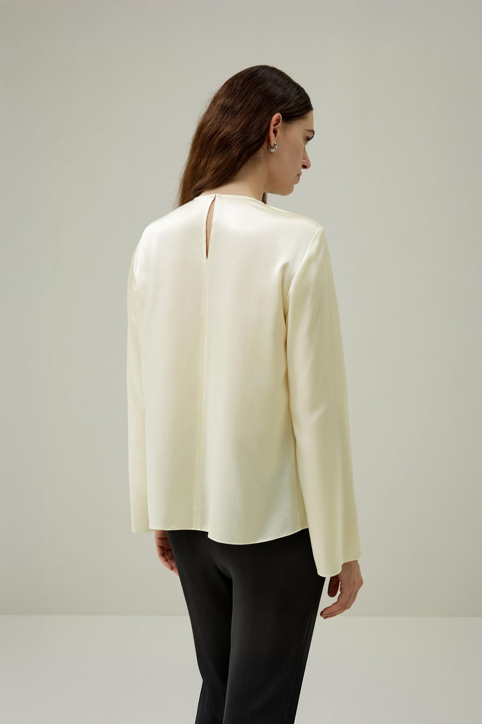 LILYSILK Silk Tops - for Women - Navy Blue 100% Natural Pure Silk - Comfort and Style Long Sleeves Shirts XL Product Image