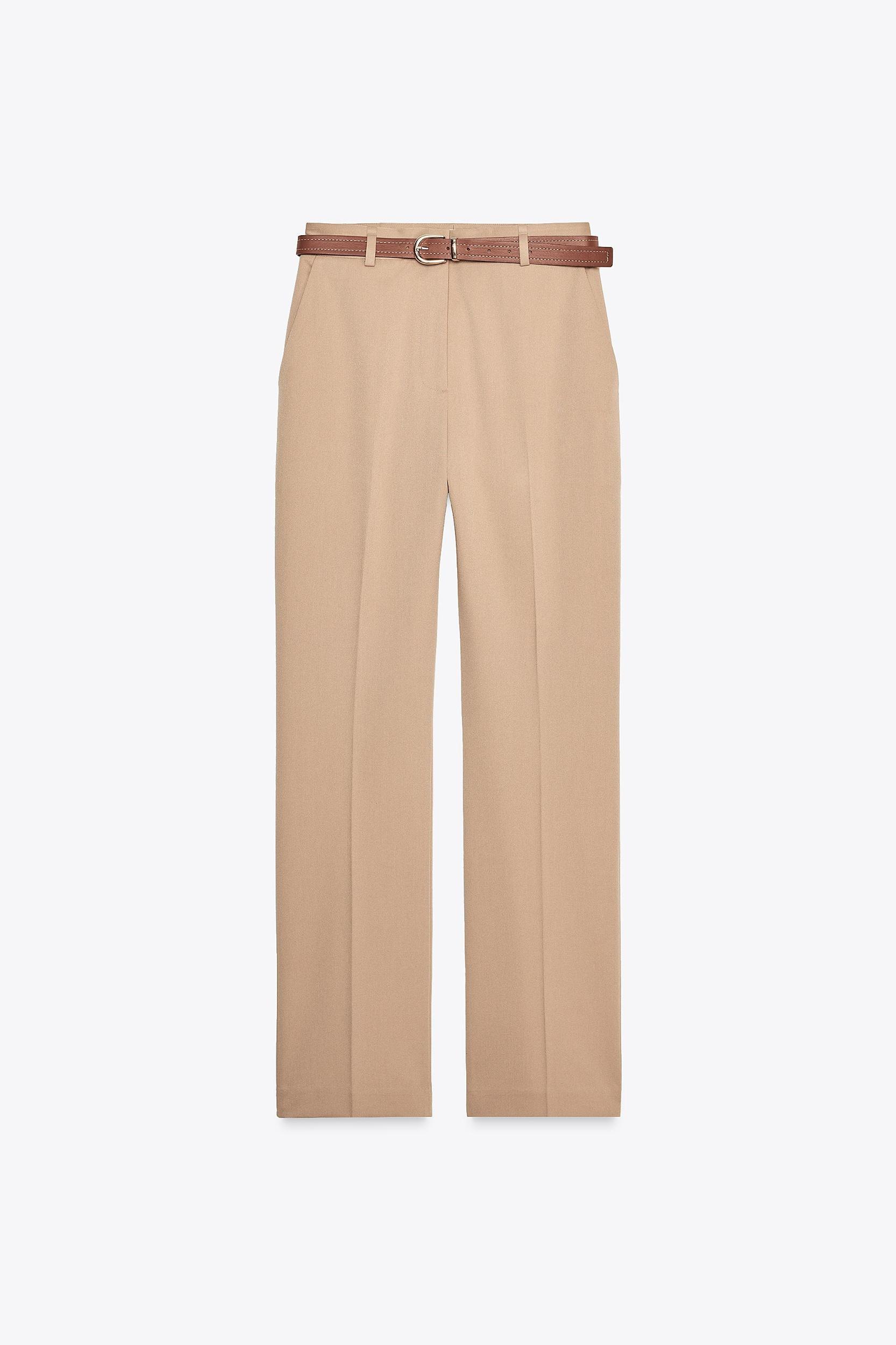 BELTED STRAIGHT LEG PANTS Product Image