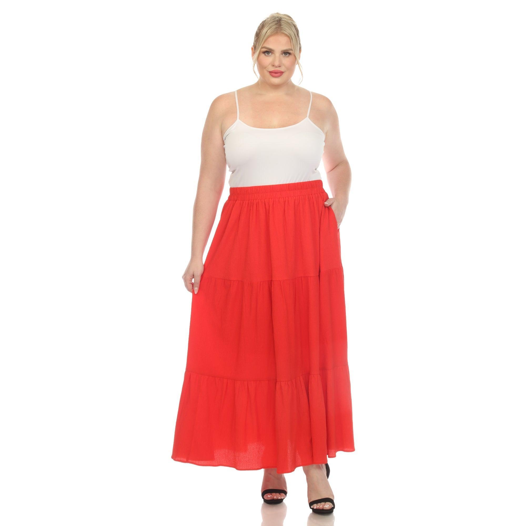 Pleated Tiered Maxi Skirt - Plus Product Image