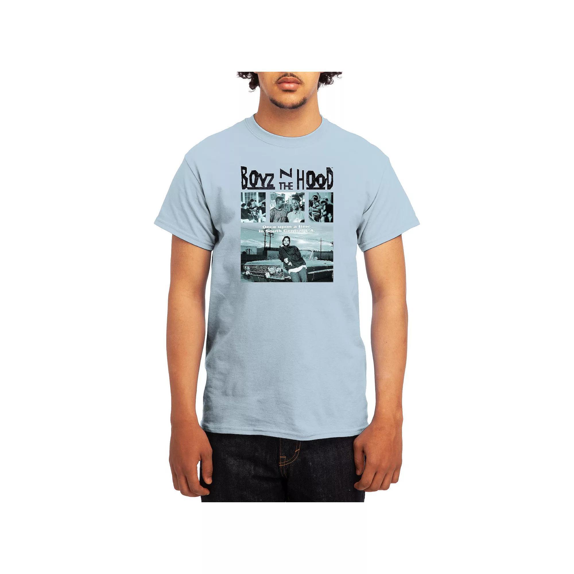 Men's Boyz N' The Hood Blue Movie Poster & Logo Tee, Boy's, Size: Large, Light Blue Product Image