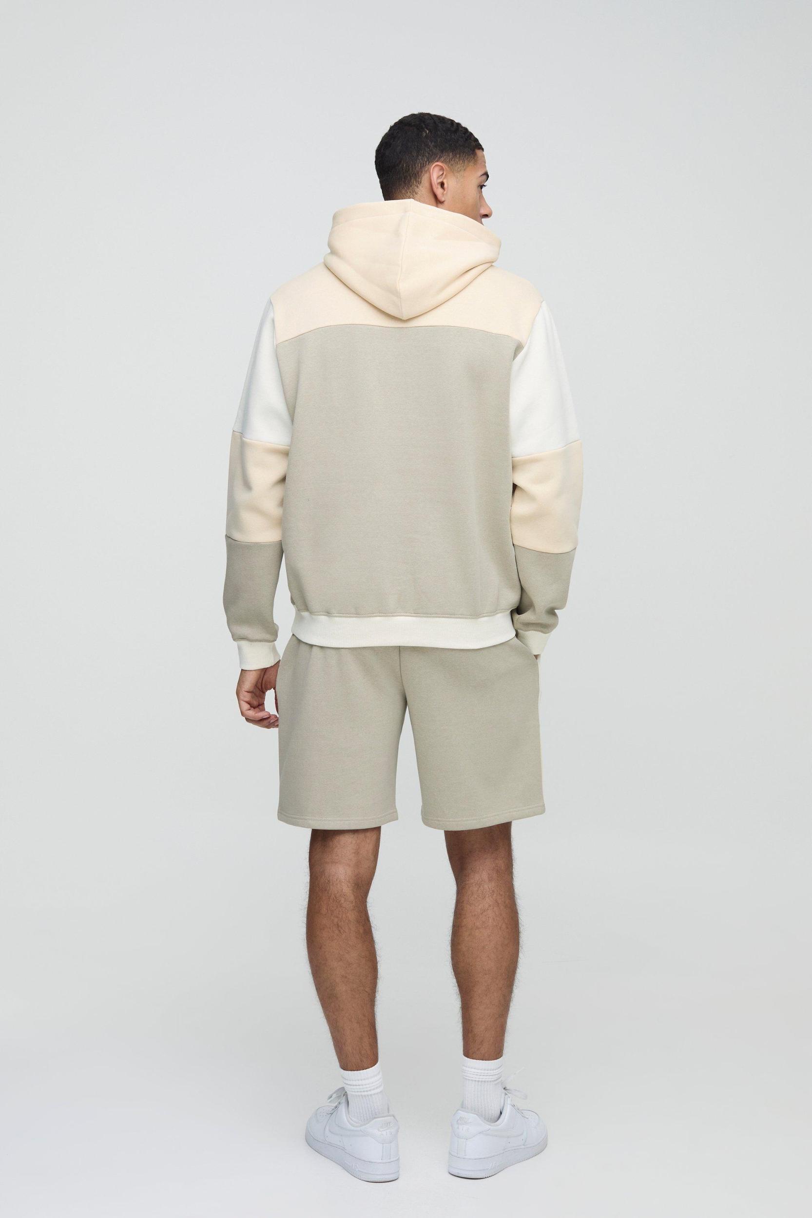 Regular Fit Man Colour Block Hoodie | boohooMAN USA Product Image