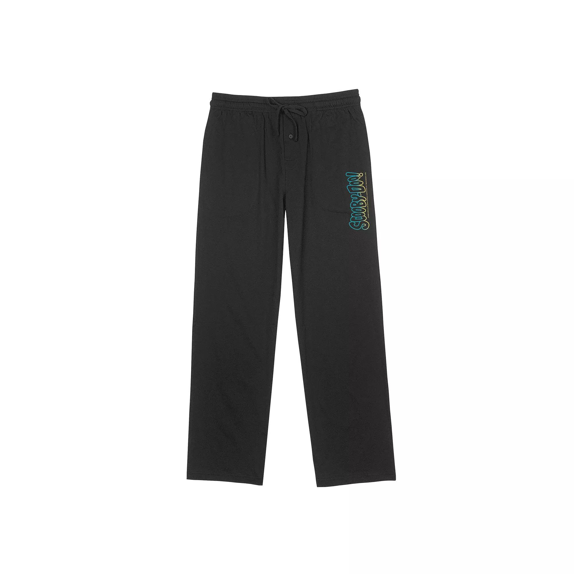 Men's Scooby Doo Vertical Logo Pajama Pants, Size: Small, Black Product Image