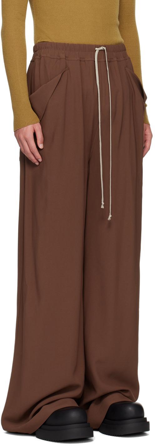 RICK OWENS Brown Porterville Lido Trousers In 93 Throat Product Image