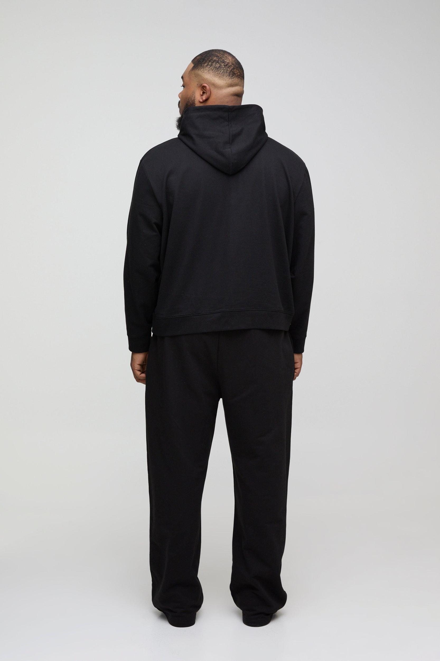 Plus 260GSM Loopback Boxy Oversized Fit Basic Hoodie | boohooMAN USA Product Image