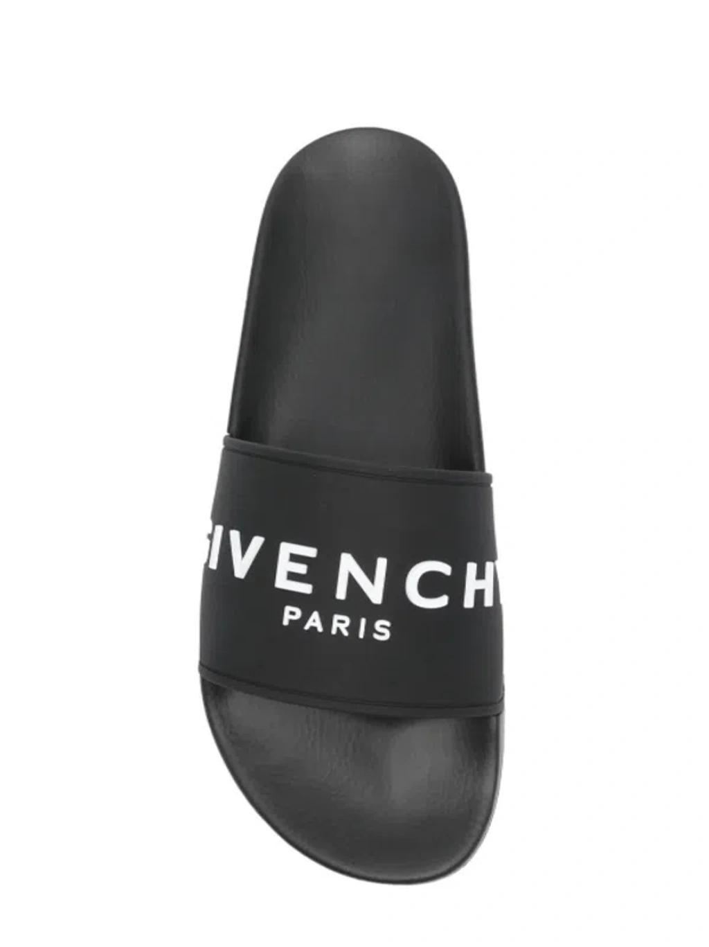 Black Logo-Print Pool Slides Product Image