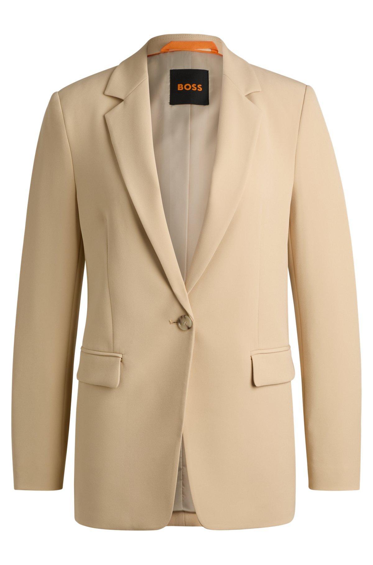 BOSS - Fitted blazer in stretch fabric - Light Beige Product Image