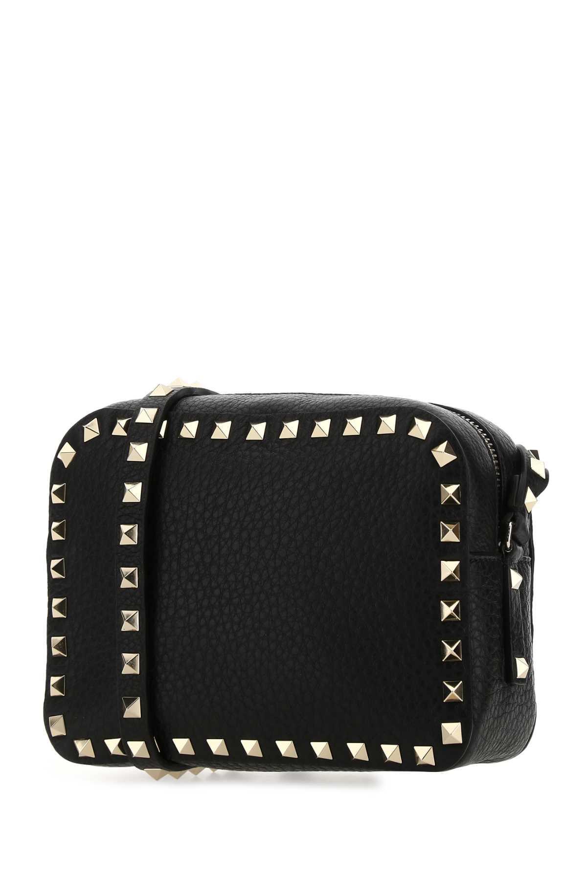 VALENTINO GARAVANI Black Leather Rockstud Crossbody Bag Product Image