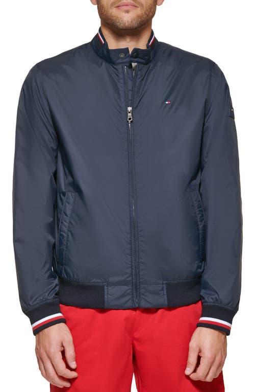 Mens Tommy Hilfiger Bomber Jacket Black Red Combo Product Image