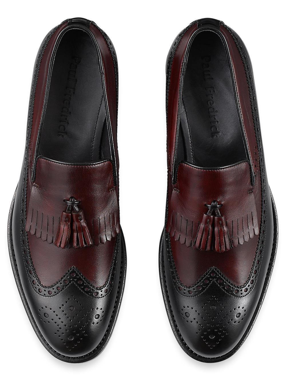 Maxwell Tassel Loafer - Black/burgundy Product Image