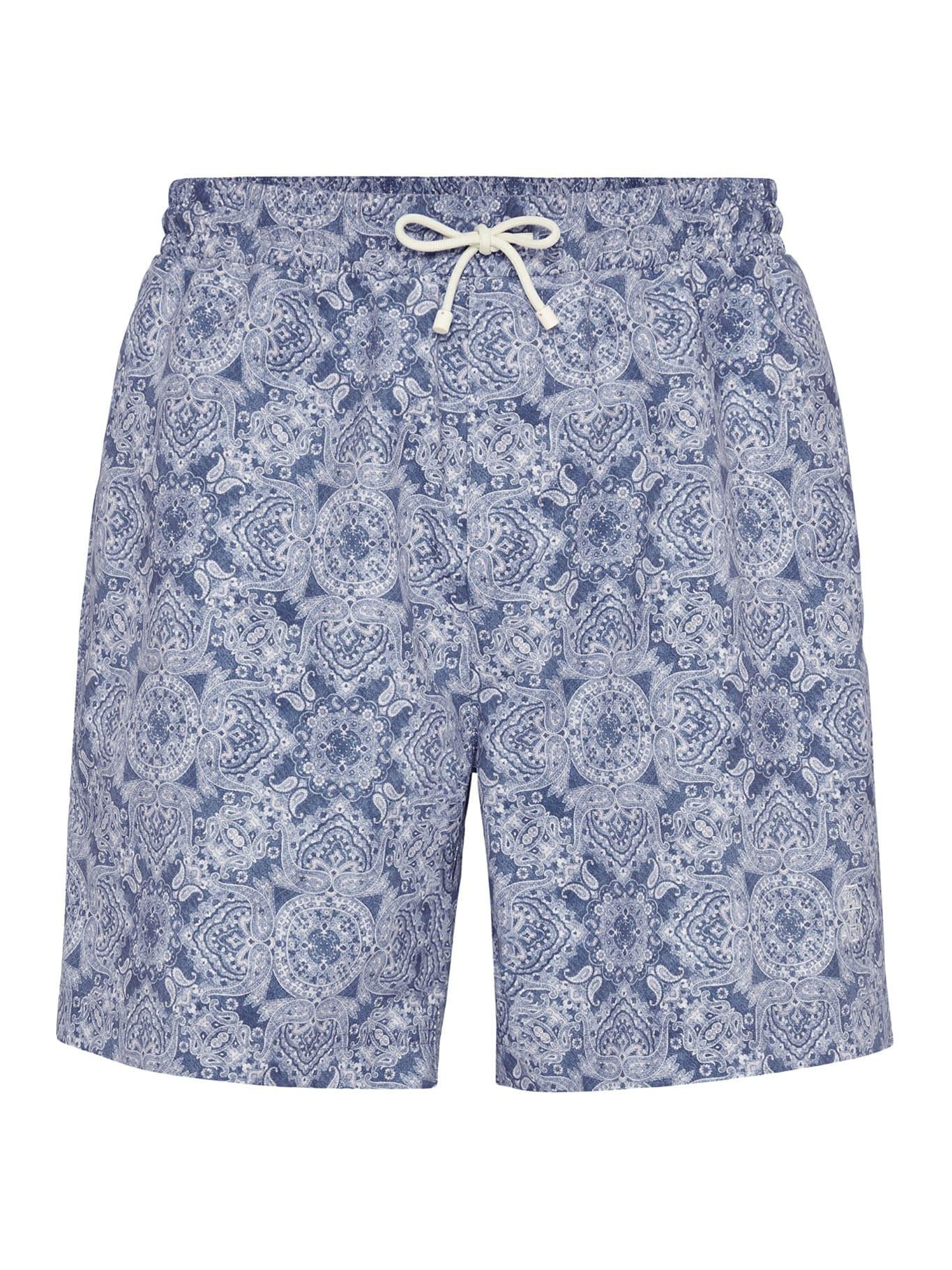 BRUNELLO CUCINELLI Patterned Swimsuit In Blue Product Image