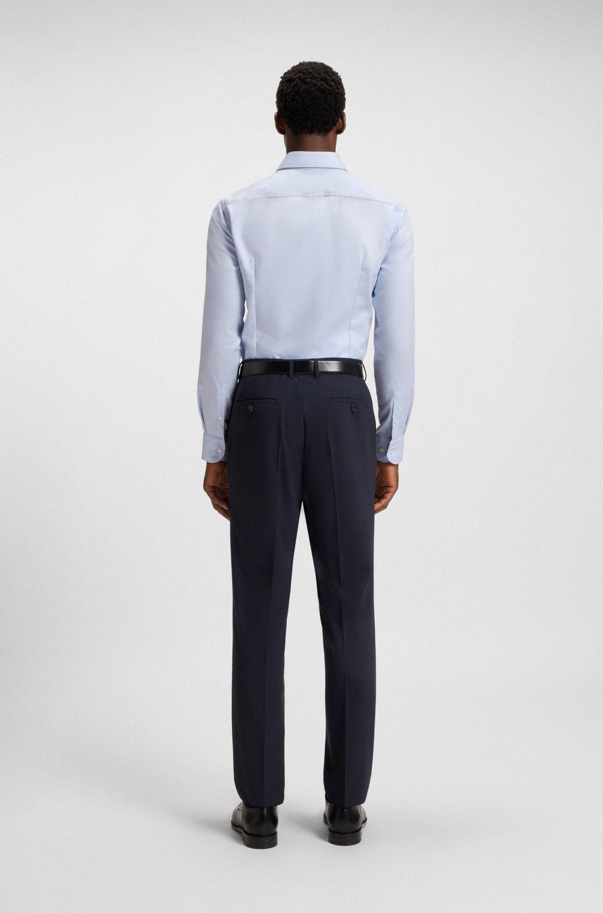 Slim-fit shirt in structured cotton Product Image