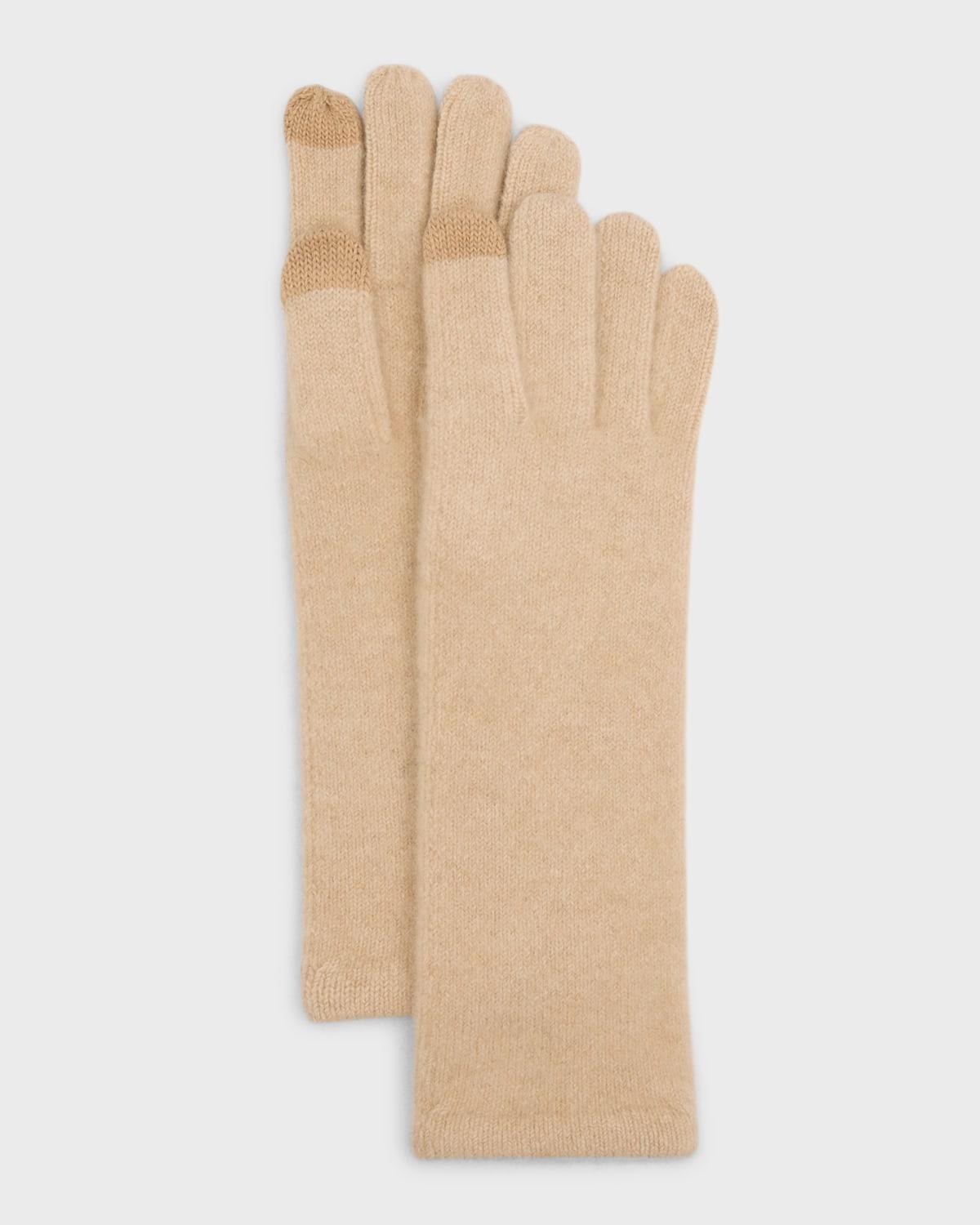 Mid-Length Cashmere Jersey Knit Gloves Product Image