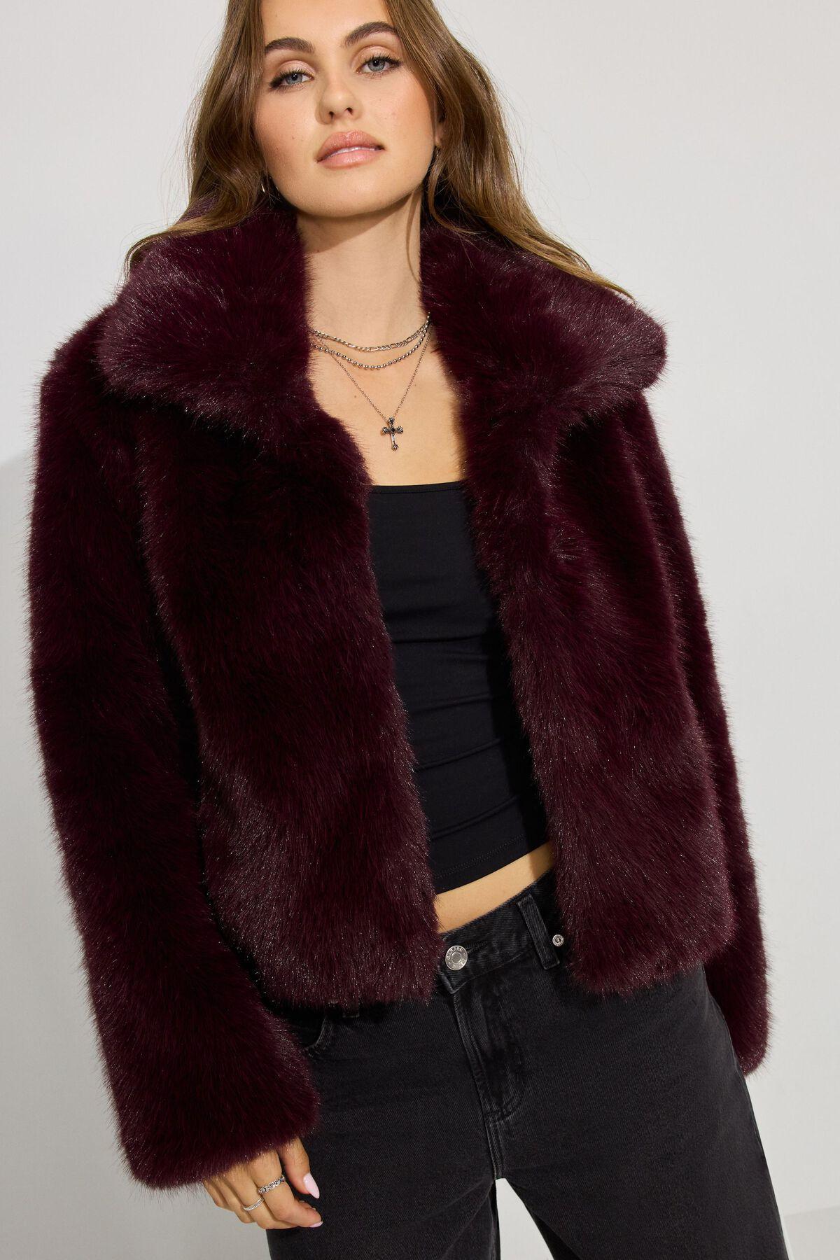 Short Faux Fur Coat Product Image