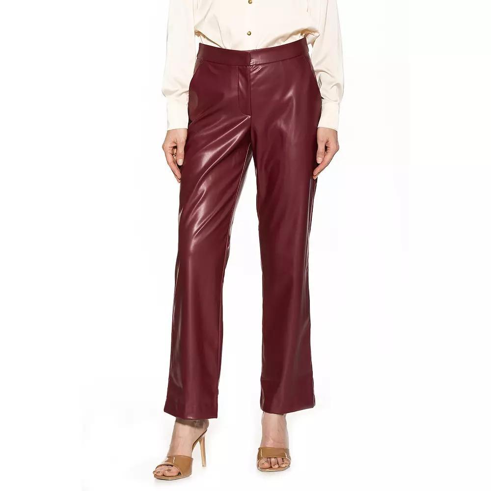 Women's ALEXIA ADMOR Faux-Leather Fitted Wide-Leg Pants,  Product Image