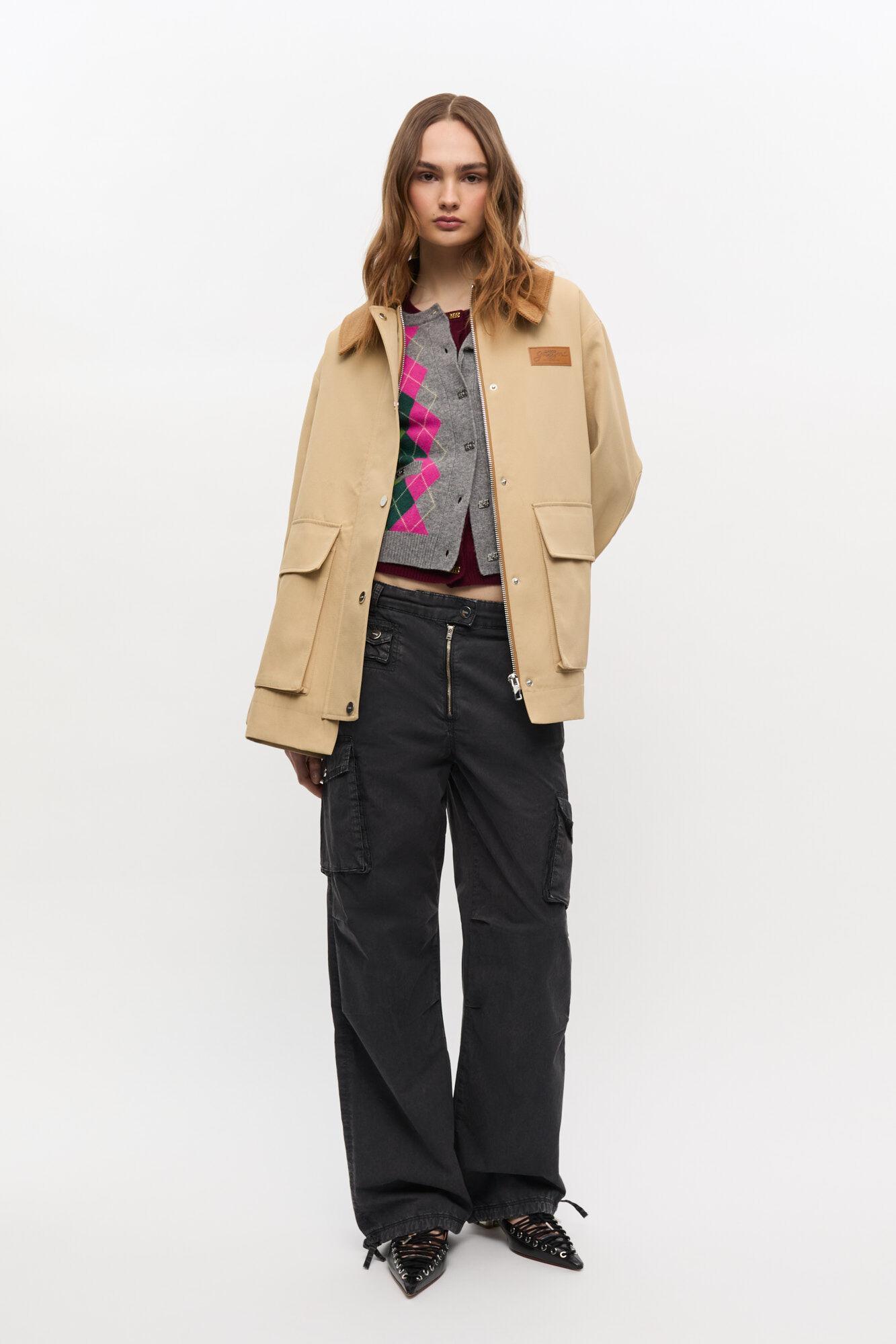 Camel Twill Midi Jacket Product Image