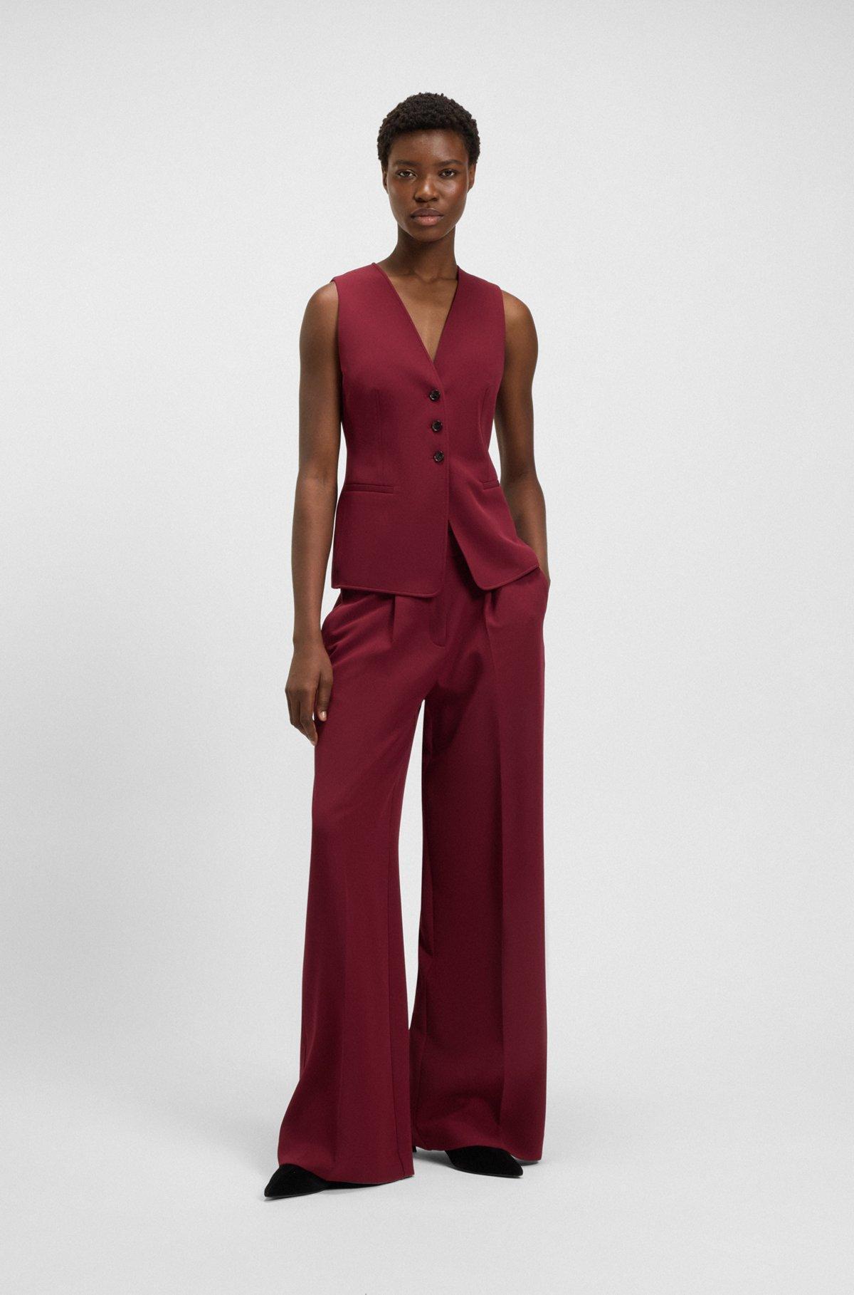 Regular-fit wide-leg pants in stretch fabric Product Image