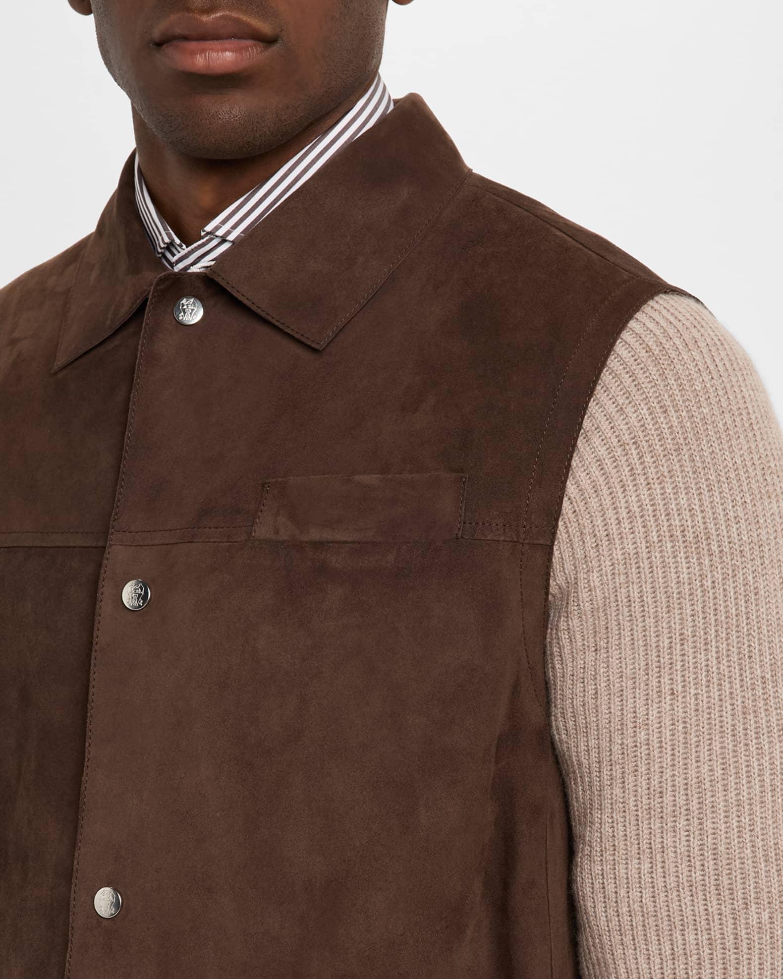 Men's Suede Snap-Front Vest Product Image