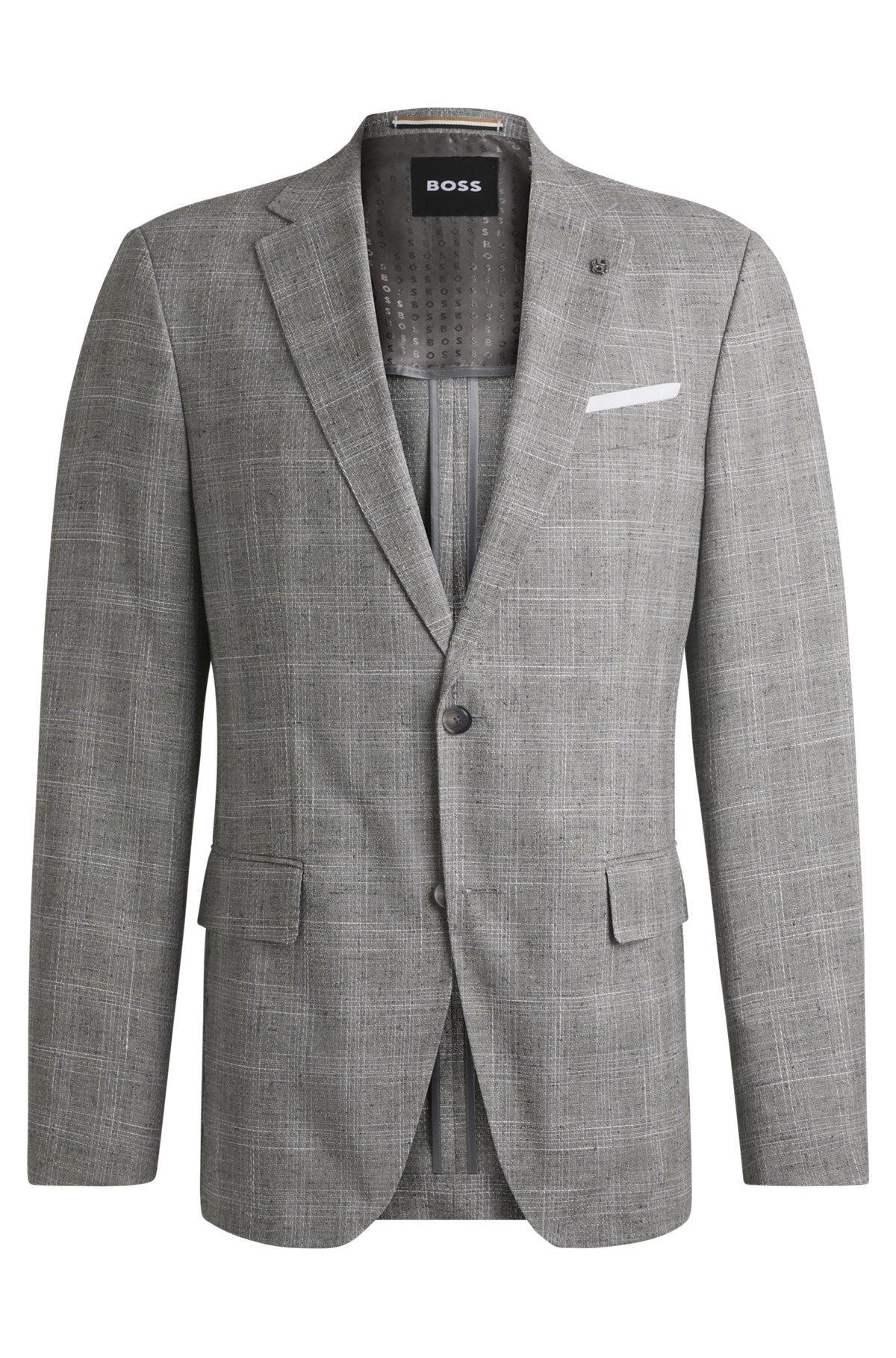 Slim-fit suit jacket in a checked wool blend Product Image