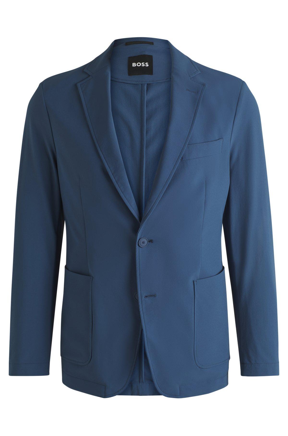 Slim-fit suit jacket in travel-friendly stretch softshell Product Image