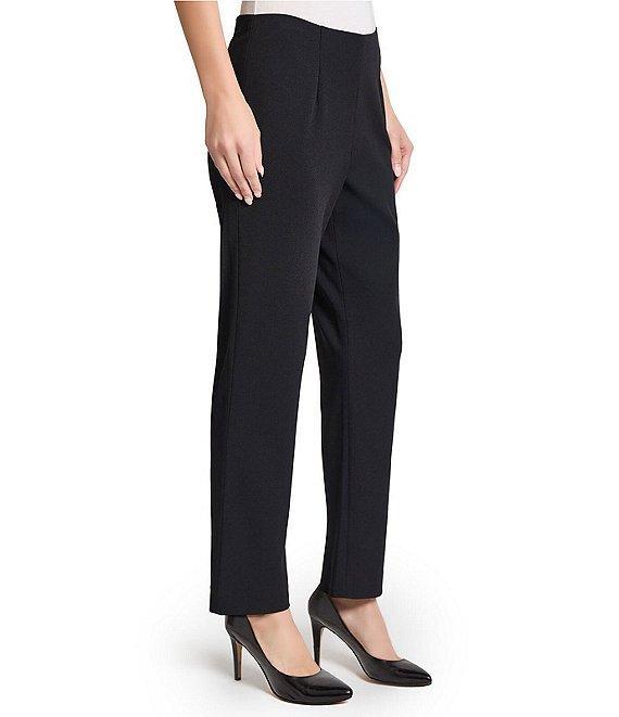 Ming Wang Stretch Deco Crepe Pintuck Ankle Pants Product Image