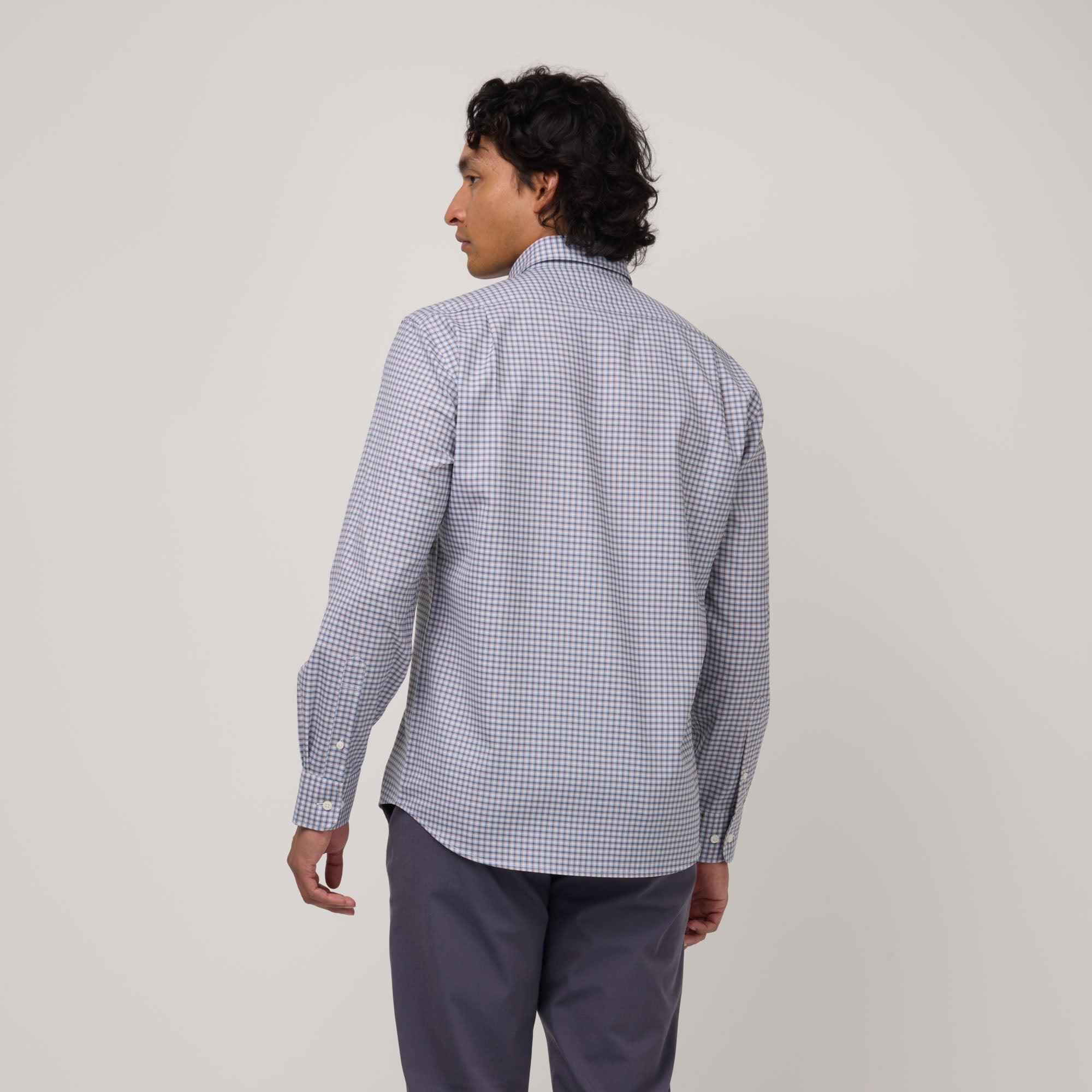 Merino Wool Button-Down Shirt | Navy & Ash Brown Product Image