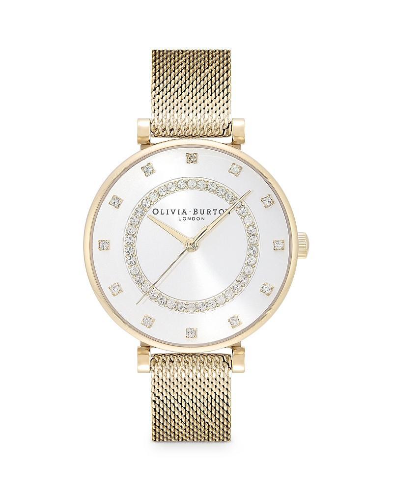 Olivia Burton T-Bar Quartz Analog Nude Dial Gold Stainless Steel Crystal Bracelet Watch Product Image