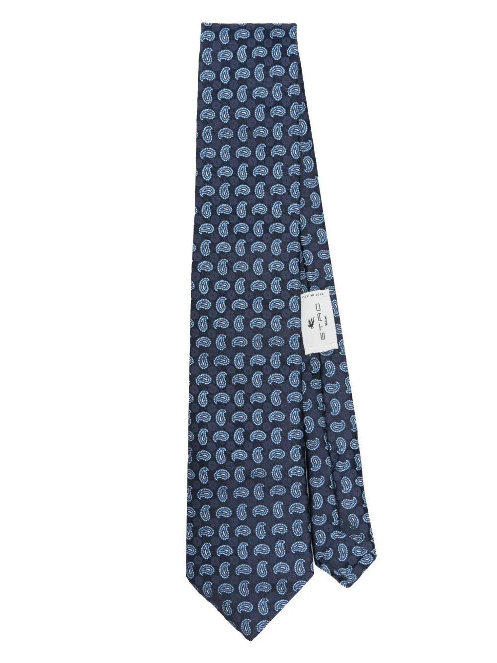 ETRO Paisley Silk Tie In Blue Product Image