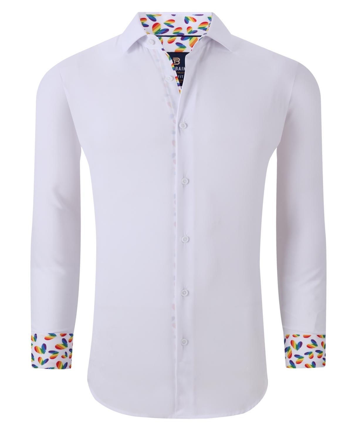 Mens Slim Fit Pride Performance Novelty Button Down Dress Shirt Product Image