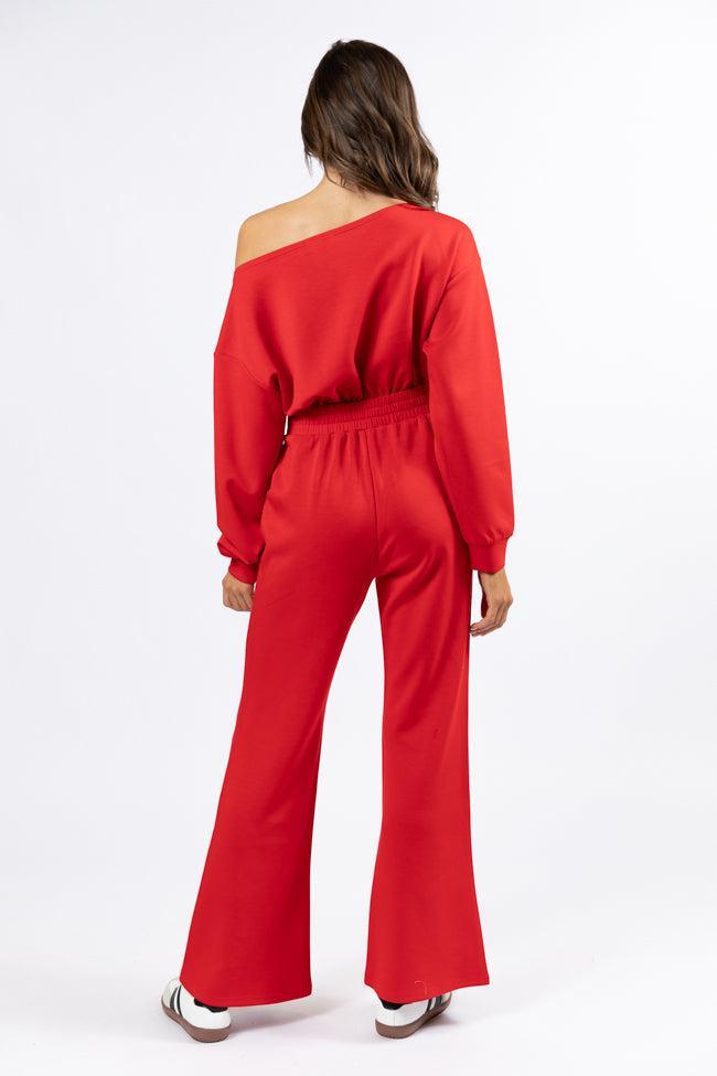 Wear It Out Red Boat Neck Jumpsuit SALE Product Image