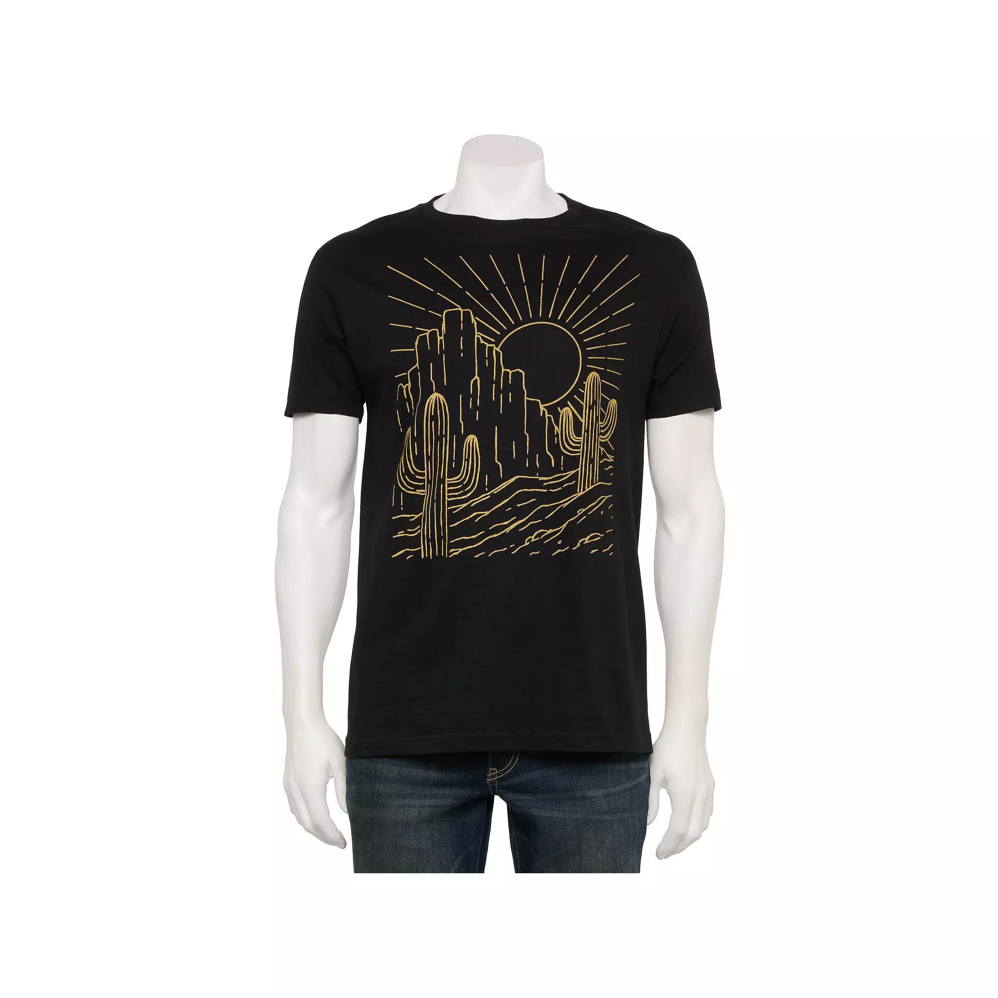 Men's Sunny Desert Graphic Tee, Size: Small, Black Product Image