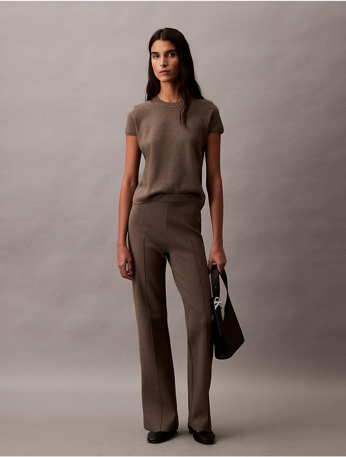 Calvin Klein Womens Tech Knit Flared Pant Product Image
