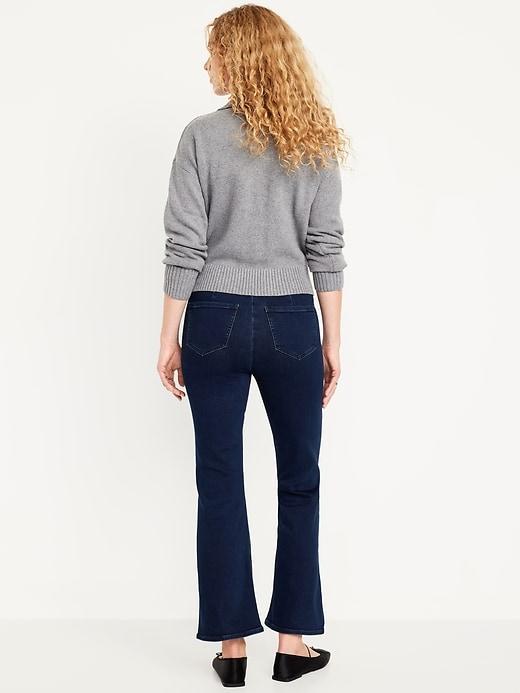 High-Waisted Weekender Pull-On Crop Flare Jeans Product Image