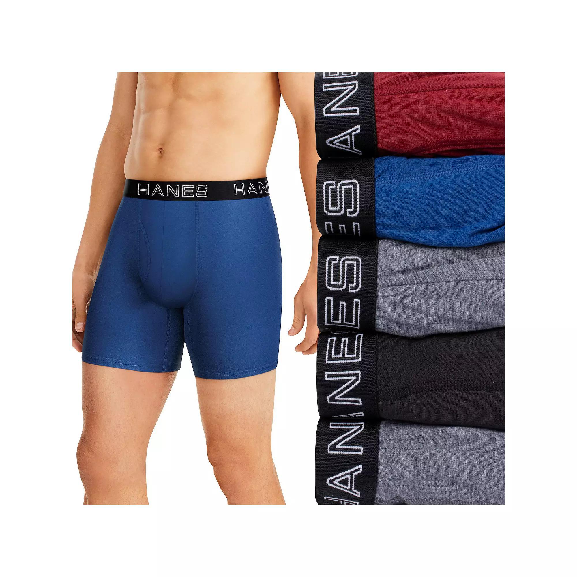 Men's Hanes® Ultimate 4+1 Bonus Pack ComfortFlex Fit Boxer Briefs with Total Support Pouch,  Product Image