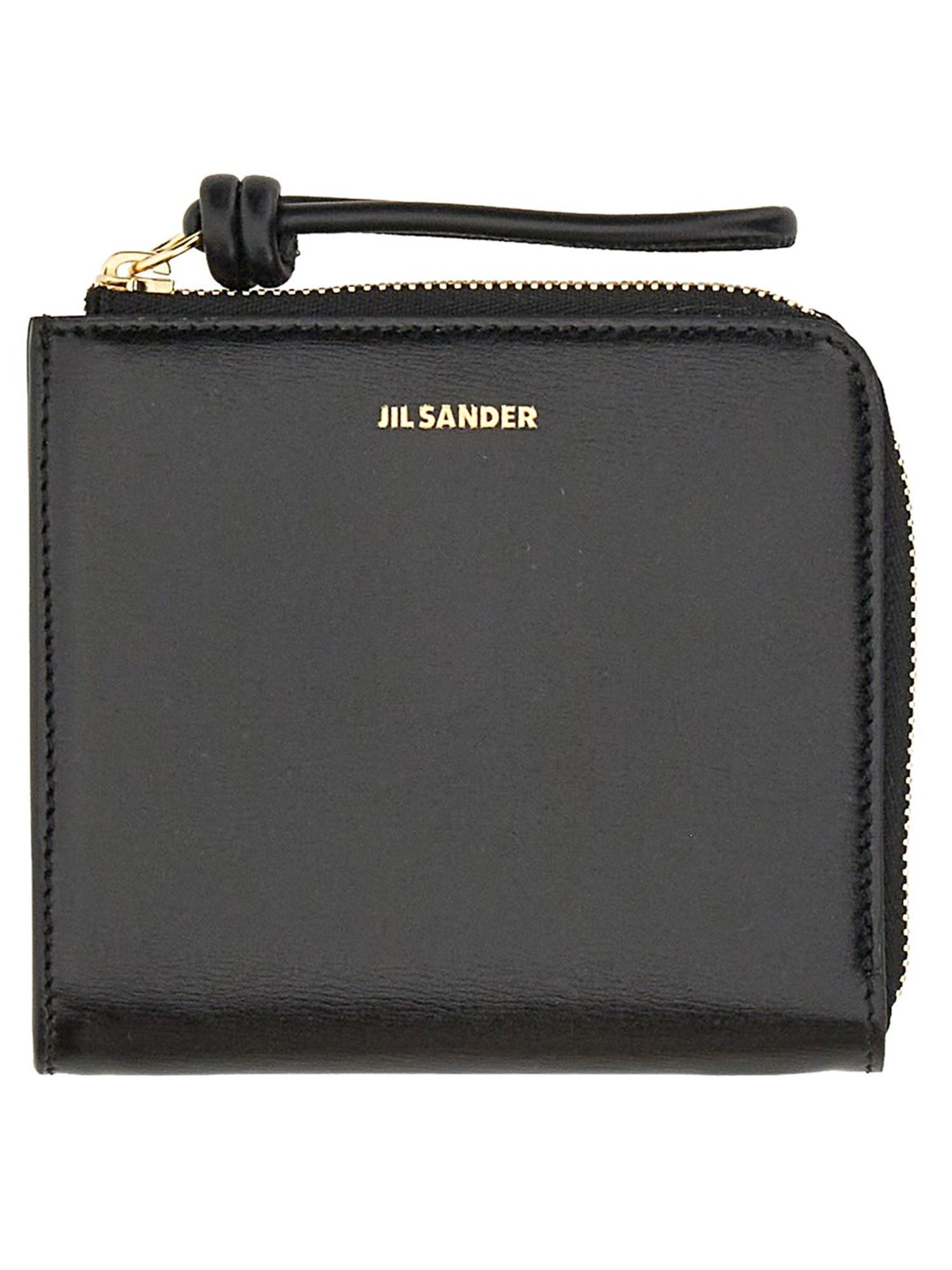 JIL SANDER Logo Embossed Zip In Black Product Image