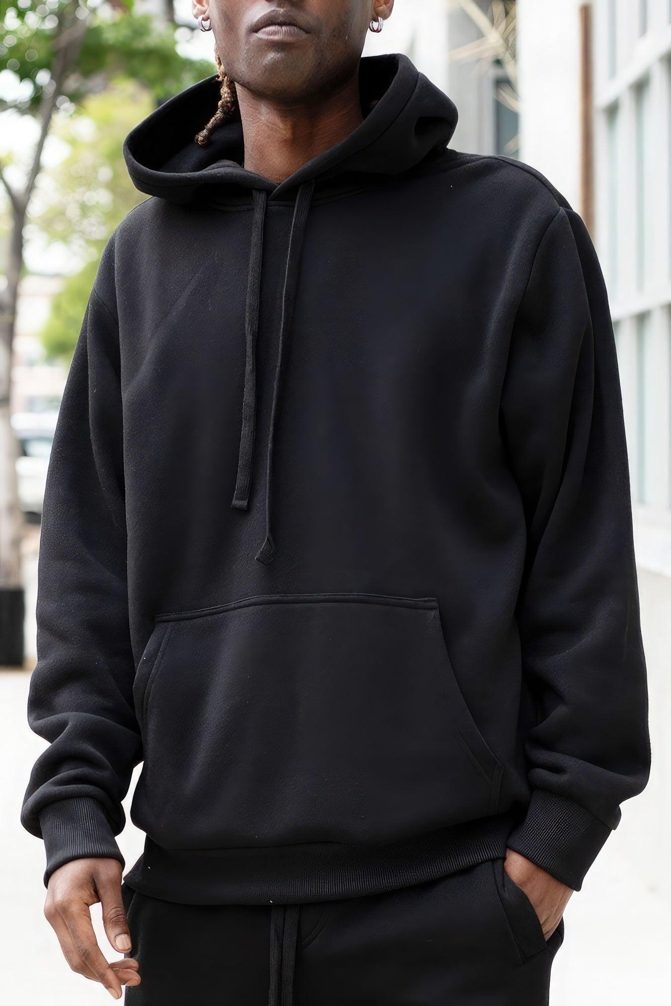 Men's Fleece Pullover - Black Male Product Image
