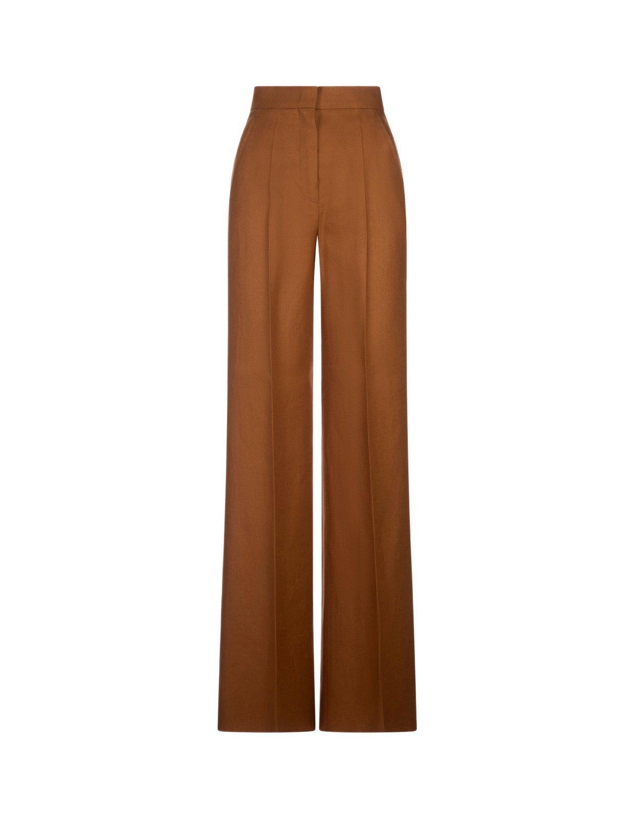 Pleated Front Straight-leg Trousers In Tobacco Product Image