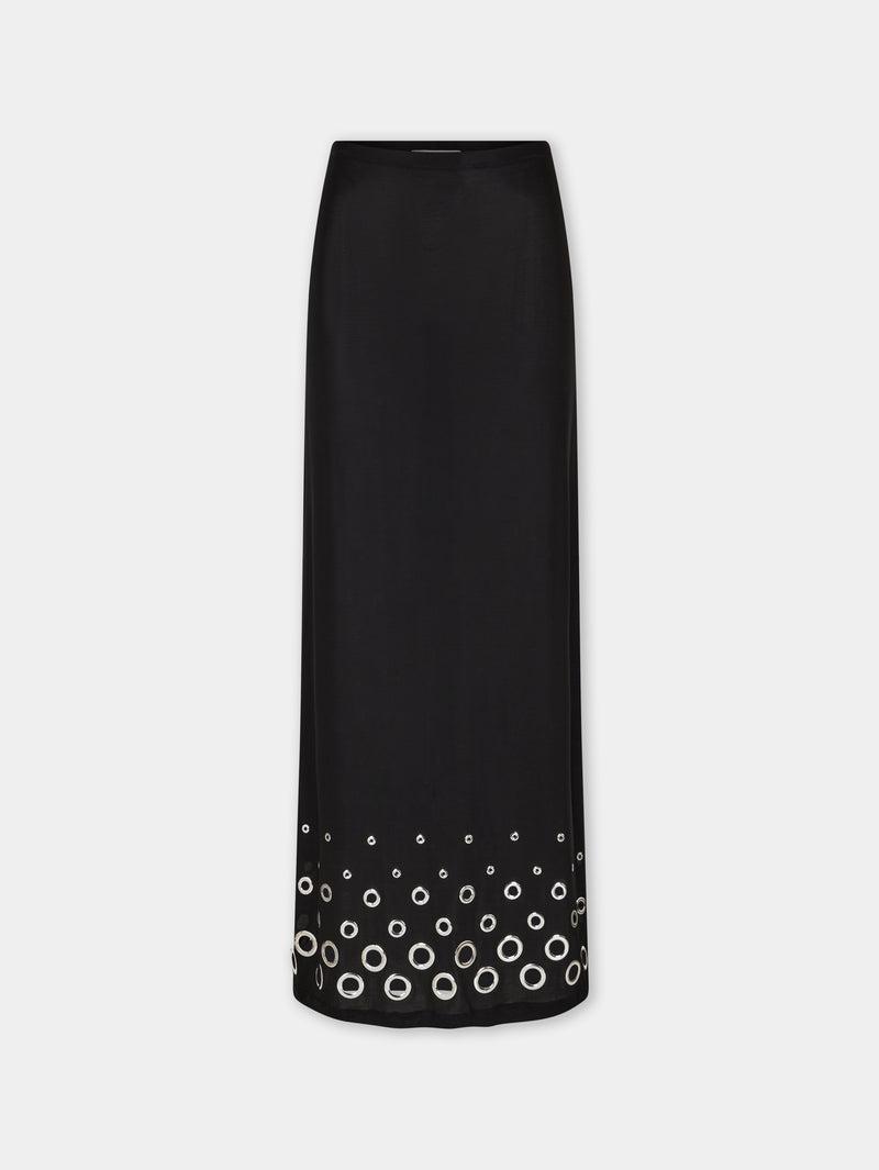 BLACK LONG SKIRT IN JERSEY SECOND-SKIN Product Image