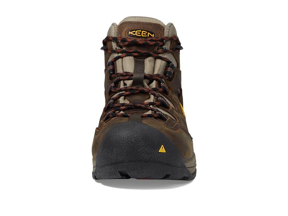 KEEN Utility Detroit XT Mid Soft Toe Waterproof (Black /Leather Brown) Men's Work Boots Product Image