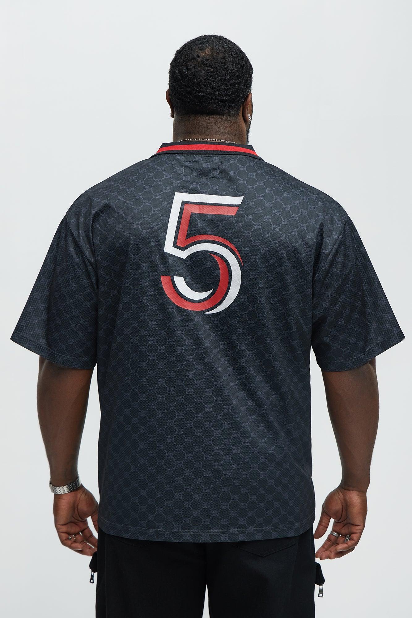 Saints Johnny Collar Soccer Jersey - Black Male Product Image