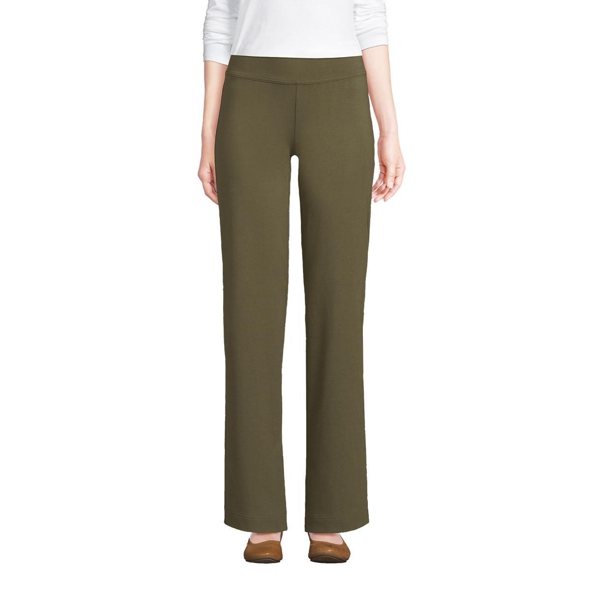 Plus Size Lands End Starfish Pull-On Straight-Leg Pants, Womens Green Moss Product Image