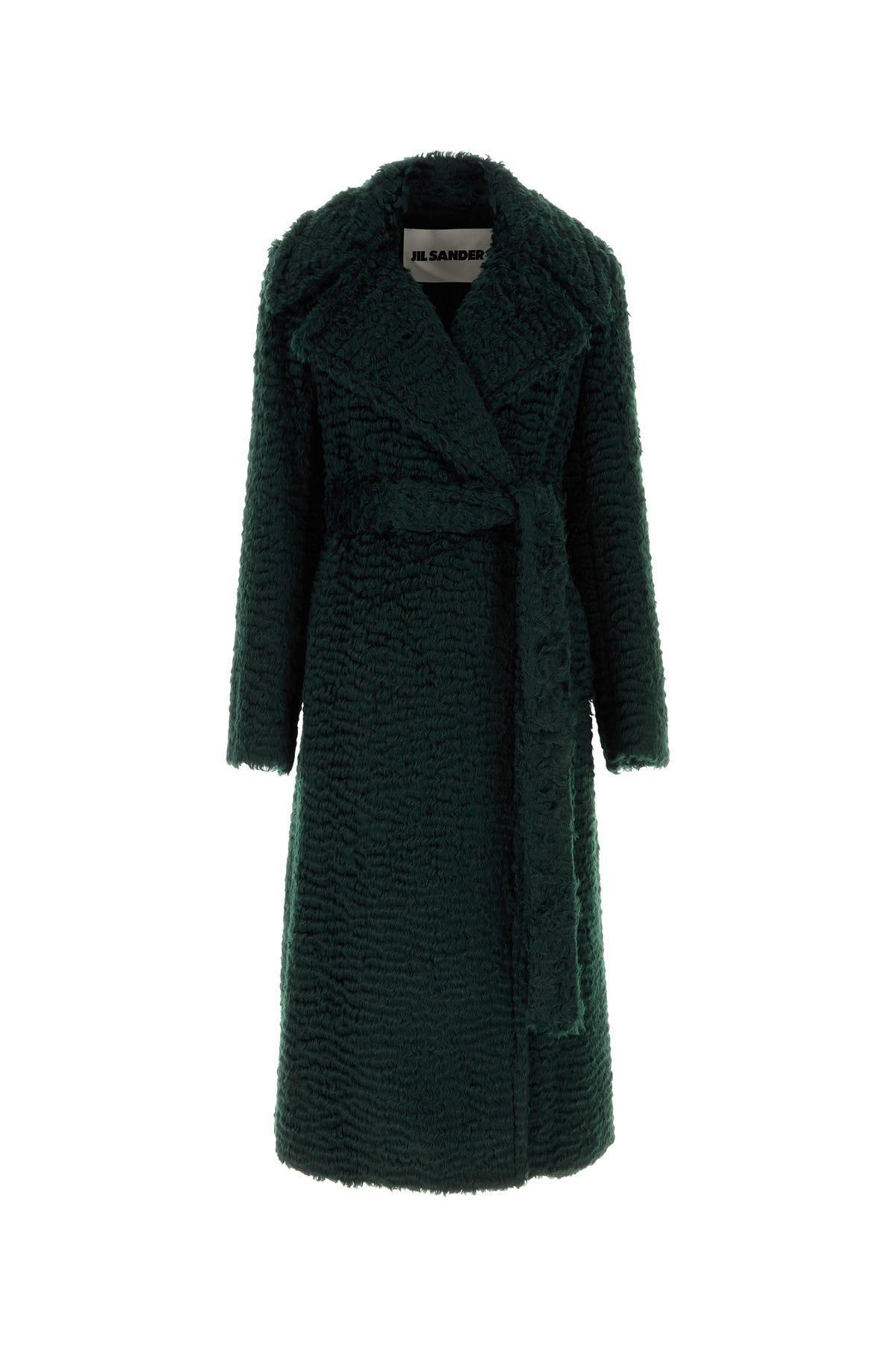 JIL SANDER Woman Dark Green Eco Fur Coat Product Image