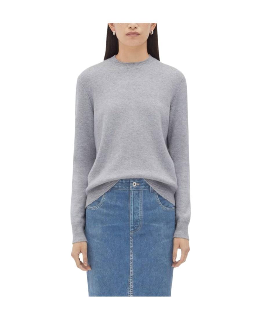 BOTTEGA VENETA Fine-knit Mélange Jumper In Gray Product Image