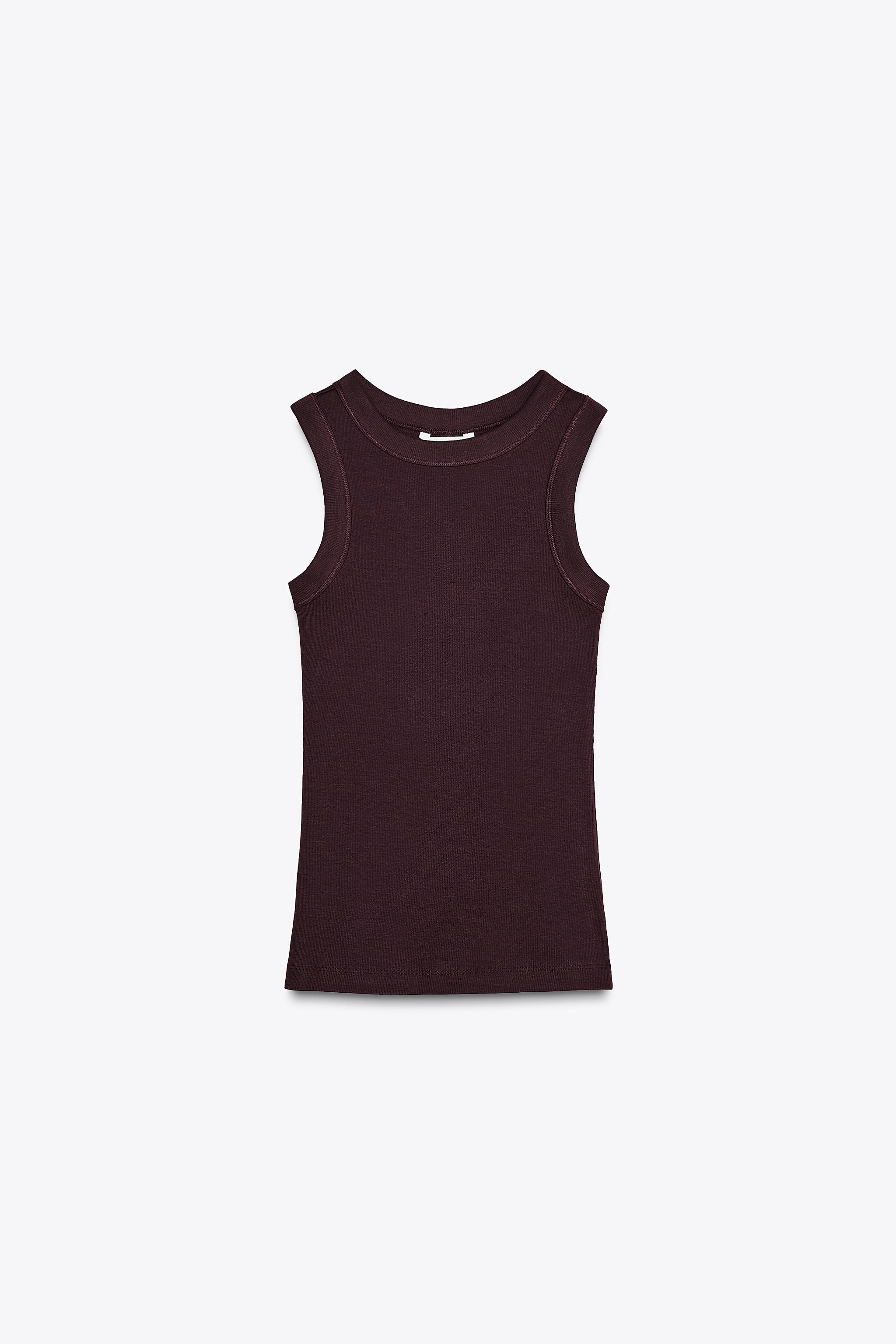 SLEEVELESS RIBBED T-SHIRT Product Image