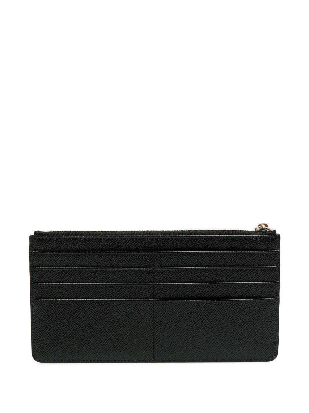 DOLCE & GABBANA Black Logo Plaque Leather Card Holder Product Image