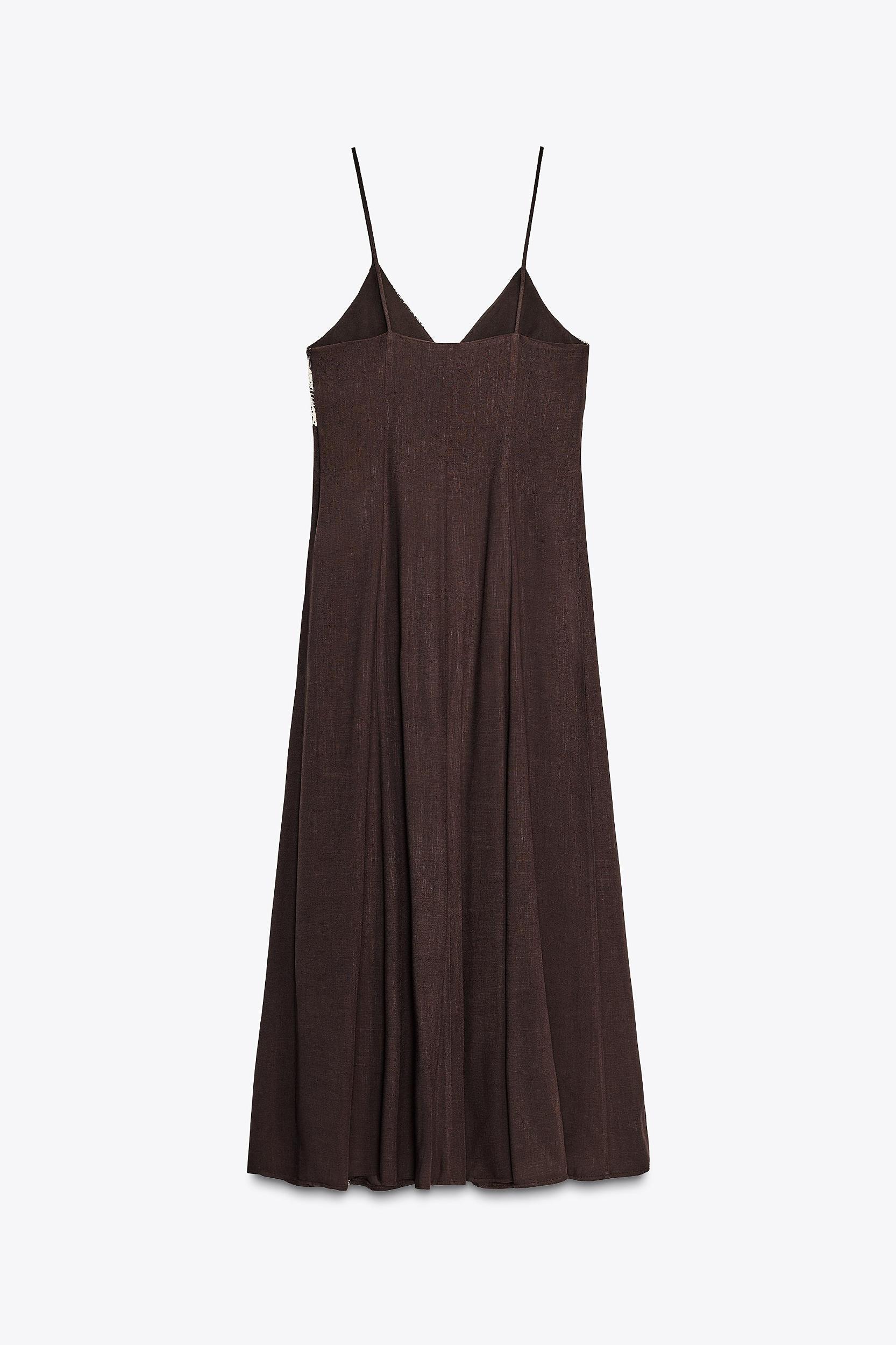 EMBROIDERED STRAPPY MIDI DRESS Product Image