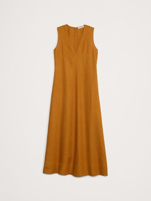 Linen V-Neck Maxi Dress Product Image