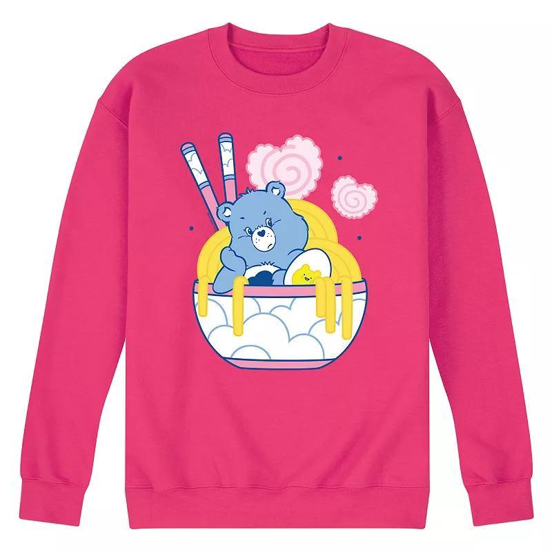 Men's Care Bears Grumpy Ramen Bowl Fleece Sweatshirt, Size: Medium, Pink Product Image