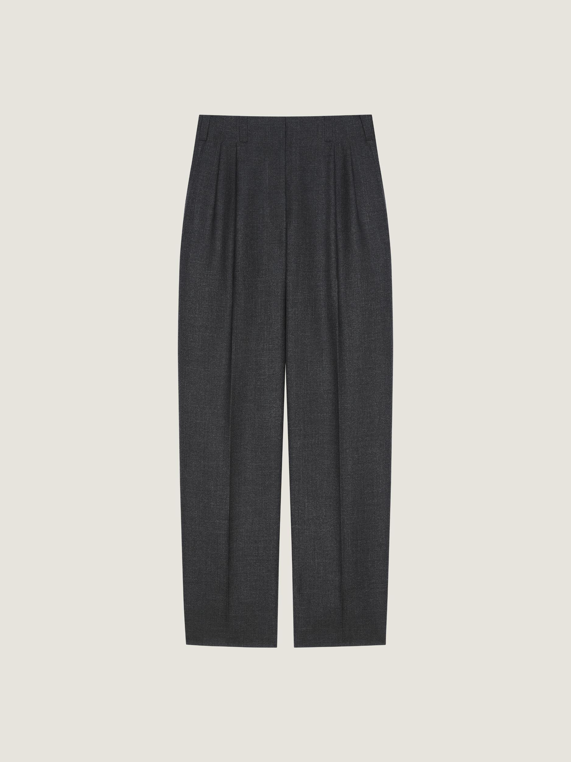 Double pleat pants in wool Product Image