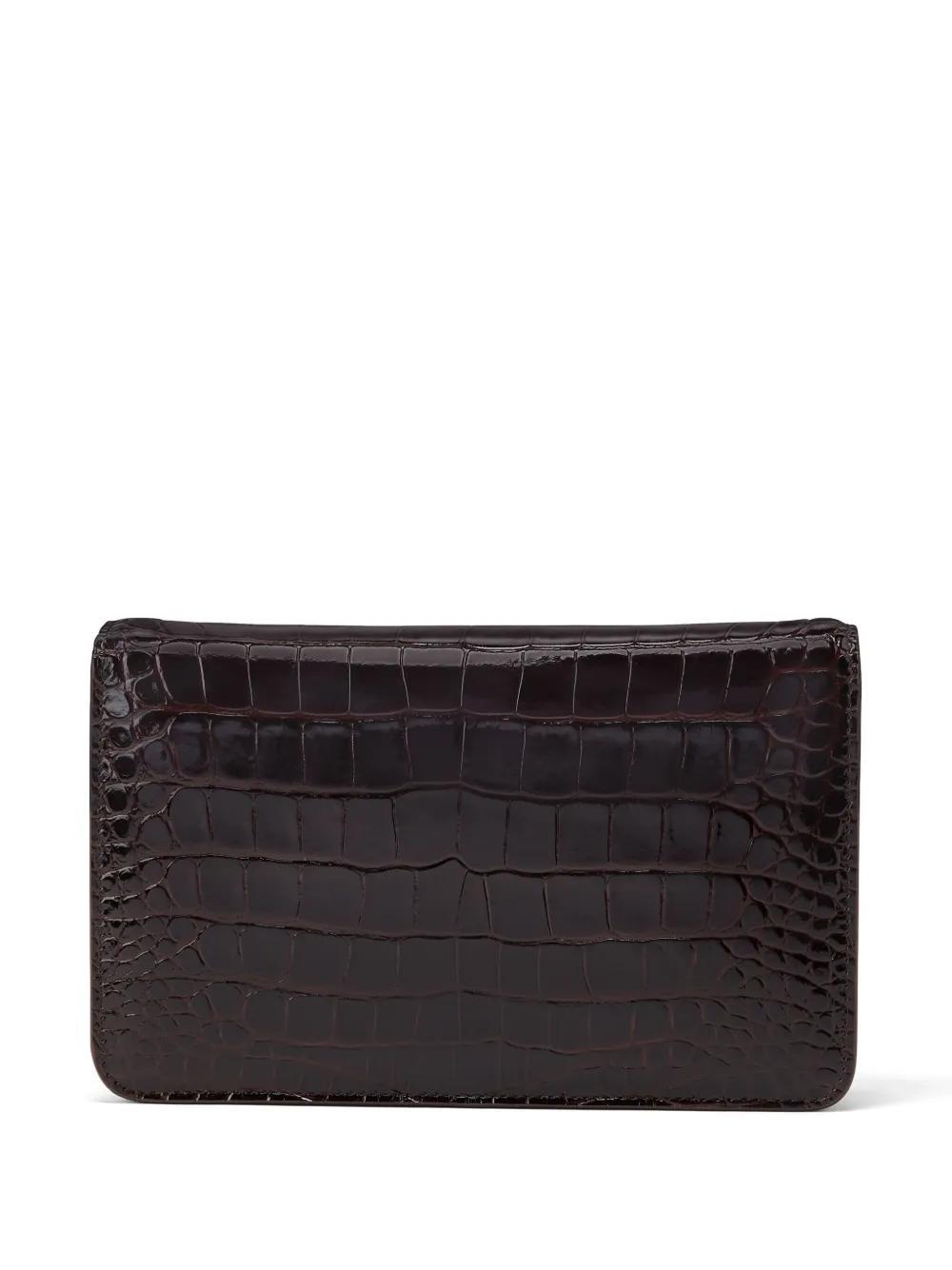 TOM FORD Small Whitney Crocodile-embossed Shoulder Bag In Brown Product Image